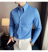 Herren Luxus Hemd mit großem Kragen – Hochwertiges, einfarbiges Slim Fit Hemd