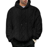 Herren Jacquard-Kapuzenpullover – Doppelseitiger Samt-Thermo-Pullover