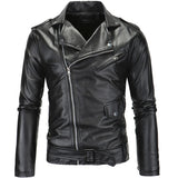 Herren Slim Fit Weiße Lederjacke – Schräger Reißverschluss Motorrad Biker Mantel