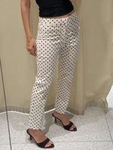Elegante Damen-Hose mit Tupfenmuster – Schmale Passform, gerades Bein