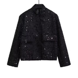 Goldene Pailletten Bomberjacke für Damen – Glitzernde Jacke