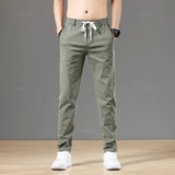 Men’s Classic Cotton Autumn Pants – Elastic Drawstring Waist Jogging Trousers