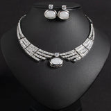 Exquisites 2-teiliges Luxus-Schmuckset für Damen | Atemberaubendes Collier- und Ohrring-Ensemble