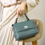 The Envelope-Elite Silhouette Genuine Leather Top-Handle Handbag
