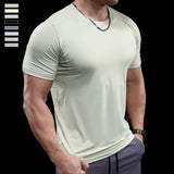 Herren hochelastisches Lauf-T-Shirt | schnelltrocknendes Fitness-Trainingsoberteil