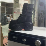 Women’s 9cm Chunky Platform Punk Wedge Ankle Booties