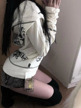Damen Harajuku Gothic Hoodie Mantel – Y2K Subkultur Sweatshirt