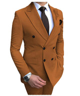 Herren Zweiteiliger Zweireiher-Anzug – Slim Fit Sakko mit fallendem Revers, legerer Smoking