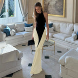 Women’s Elegant Luxury Evening Dress – Slim Sleeveless High-Waisted Long Dress
