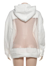 Sexy Backless Hooded Sweatshirt – Glitter Mesh Patchwork Pullover, Autumn Chic Harajuku Streetwear