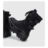 Women’s 9cm Chunky Platform Punk Wedge Ankle Booties