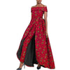Hochgeschlitztes langes Kleid und Ankara-Hose, traditionelles Dashiki-Wachs-Print-Outfit
