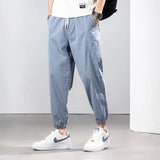 Men’s Summer Thin Cotton Cargo Pants – Stretch Ankle Length Casual Trousers