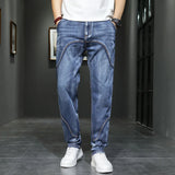 Mens Streetwear Baggy Cargo Jeans | Multi-Pocket Straight Denim Trousers