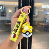 Pokémon Pokéball Schlüsselanhänger-Set mit Figuren – Pikachu, Evoli & Glumanda Schlüsselanhänger