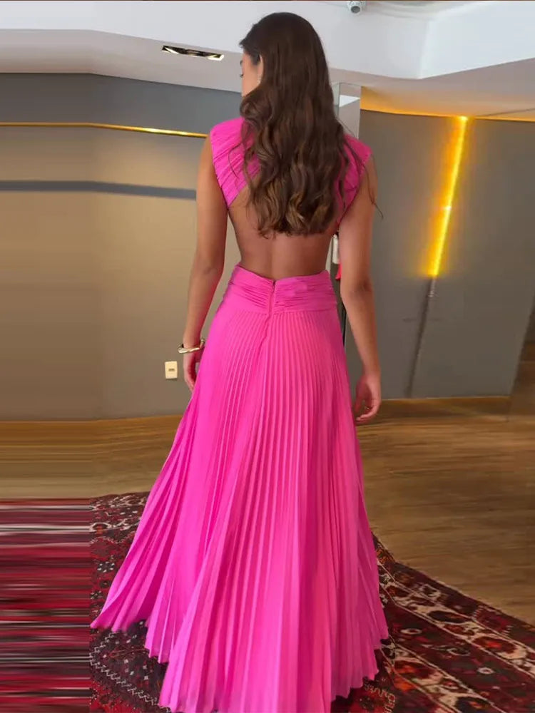 Women’s Sexy Hollow-Out Backless Maxi Dress