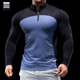 Men’s Half-Zip Performance Polo | Long-Sleeve Quick-Drying Fitness Tights Shirt