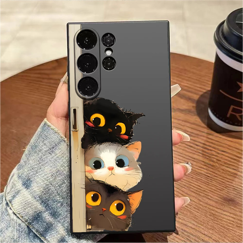 Three Little Kittens Silicone Case for Samsung Galaxy S25 S24 S23 Ultra
