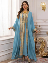 Muslimisches Open Cardigan Set mit Innenkleid 2-teilig
