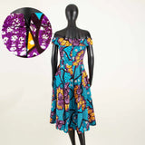 Afrikanisches Ankara-Print Carmen-Kleid | Traditionelle trägerlose afrikanische Kleidung