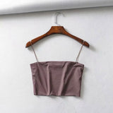 Damen Sexy Baumwoll Crop Top Elastisches Slim Fit Trägertop Ärmelloses Sommertop