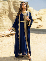 Muslimisches Open Cardigan Set mit Innenkleid 2-teilig