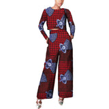 Women Wax Cotton Elegant Full Sleeve Cropped Top and Wide Leg Trousers Set