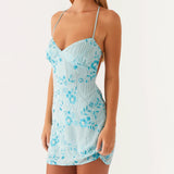 Women’s Sexy Sequin Beaded Cami Mini Dress