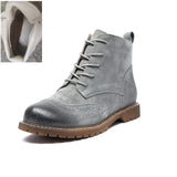 Women’s Genuine Leather Ankle Boots – Retro British Style Suede Booties