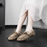 Damen Loafers aus echtem Leder – Flache Mokassins im britischen Stil