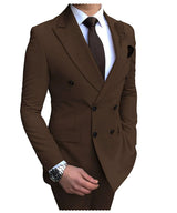 Herren Zweiteiliger Zweireiher-Anzug – Slim Fit Sakko mit fallendem Revers, legerer Smoking