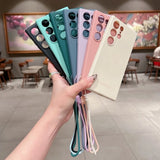 Original Wrist Strap Silicone Case for Samsung Galaxy S26 S25 S24 Ultra