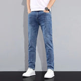 Herren Micro-Elastische Jeans mit geradem Bein – Herbst Winter Business Casual Denim