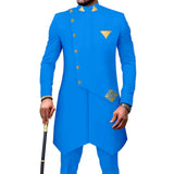 Herren einreihiger Blazer und Hosen Set, traditionelles Dashiki Hochzeitsoutfit