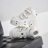 Women’s Punk New Rock Gothic White Platform Ankle Boots