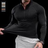 Herren schnelltrocknendes Langarm-Trainings-T-Shirt | Fitnessstudio-Lauf-Top