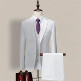 Herren 3-teiliger High-End Anzug – Slim Fit Business-Anzug unifarben