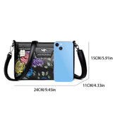 Damen-Umhängetasche mit Blumenmuster | Hochwertige Crossbody-Tasche aus Leder