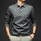 Men's Long Sleeve Polo Shirt – Business Casual Slim Fit Plaid Tee