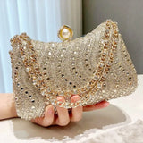 The Vintage-Glimmer Dinner Bag Fine Rhinestone Inlay Clutch