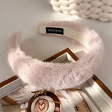 Furry Wide Hair Band and Temperament Elegant Hair Hoop