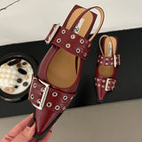 Damen Luxus-Spangenschuhe – Designer Flats mit spitzer Zehe und Schnalle