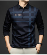 Men's Long Sleeve Plaid Polo Shirt – Spring Autumn Casual Golf Top
