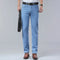 Classic Men's Straight Jeans | Streetwear Soft Black & Blue Denim Pants