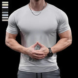 Herren hochelastisches Lauf-T-Shirt | schnelltrocknendes Fitness-Trainingsoberteil
