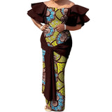 African Strapless Off-Shoulder High Waist Ankara Dress for Women
