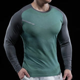 Herren Gym Fitness Langarmshirt | Elastische Feuchtigkeitsableitende Tights