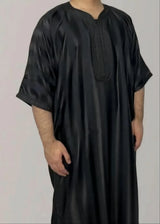 Men’s Long Sleeve Muslim Abaya – Middle Eastern Saudi Thobe