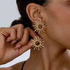 Vintage hohle Sonnenblumen-Ohrstecker für Damen
