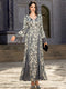 V-Neck Satin Abaya for Women | Elegant Muslim Party Caftan and Dubai Satin Robe